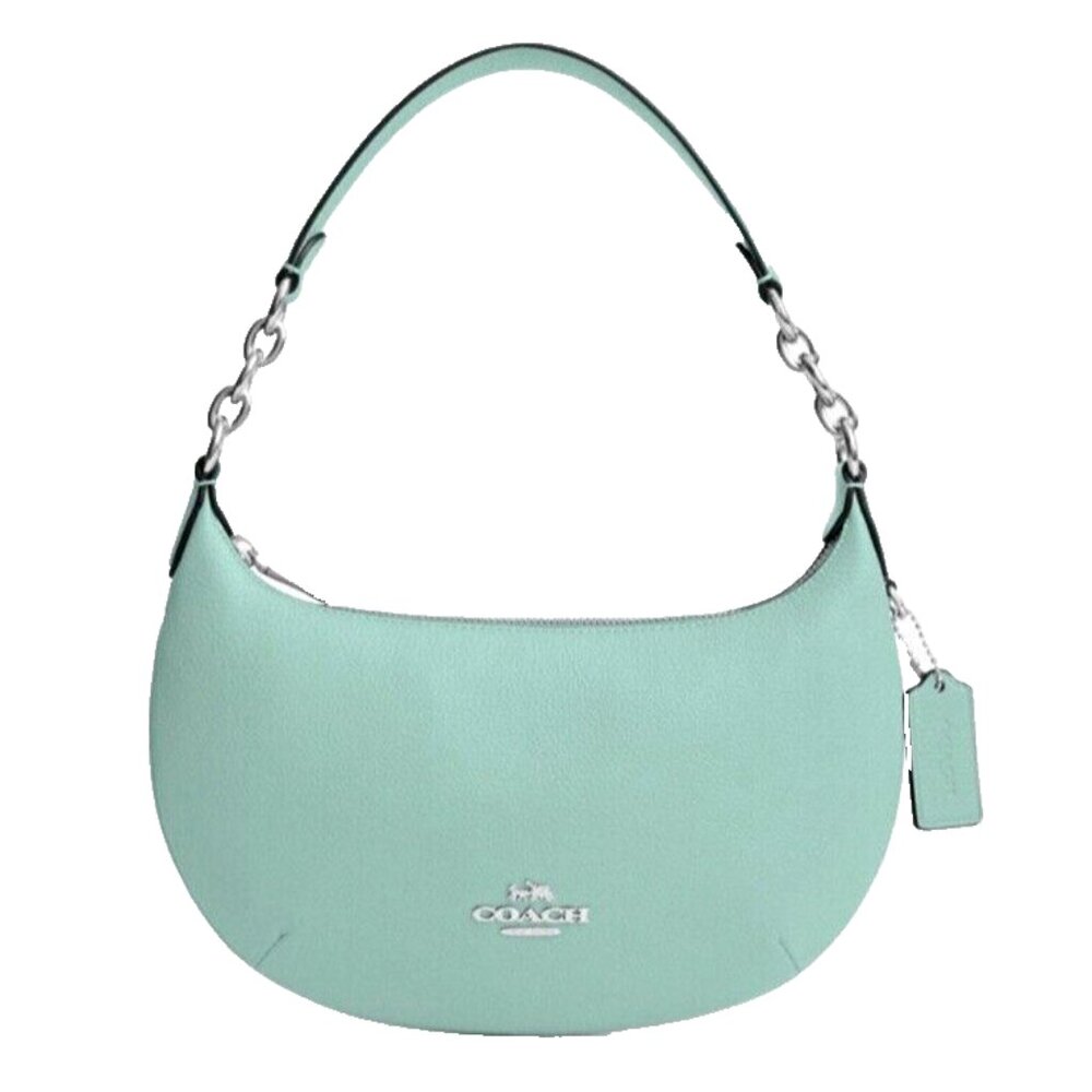 New Coach CE619 Payton Hobo Shoulder bag Pebble Leather Faded Blue